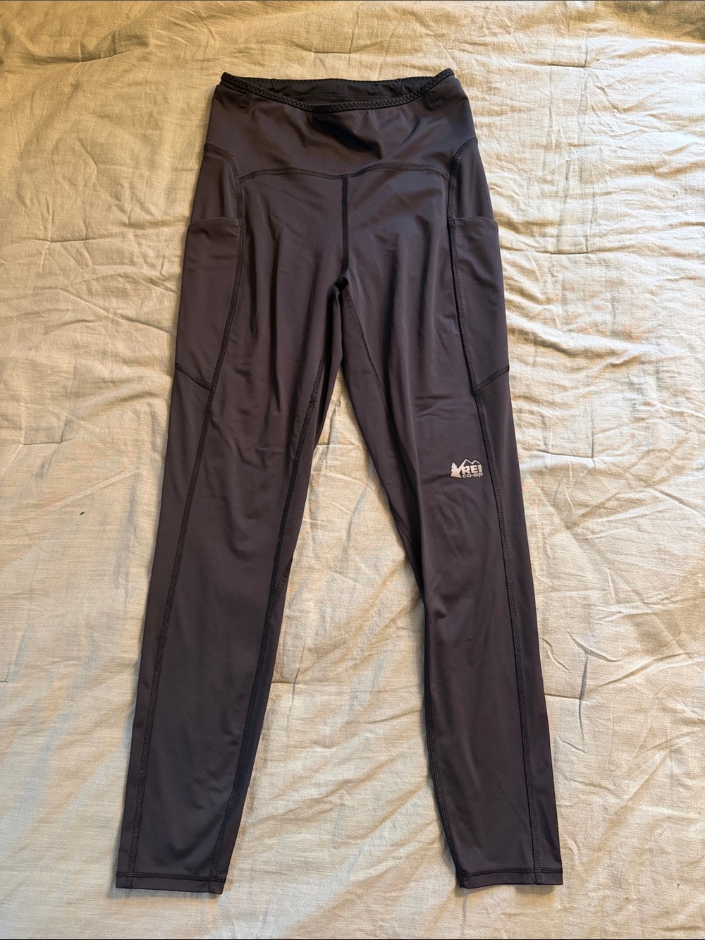 REI Black Athletic Leggings with Side Pockets